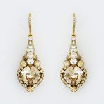 vintage earrings gold vintage crystal drop bridal earrings ACGPXQW