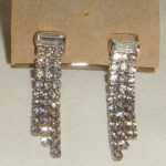 vintage earrings rhinestone dangle earrings silver plated sparkly vintage inv1790 SUOBJJR