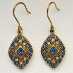 vintage earrings riviera-italian vintage jewelry, swarovski crystal, blue VFXSBCY