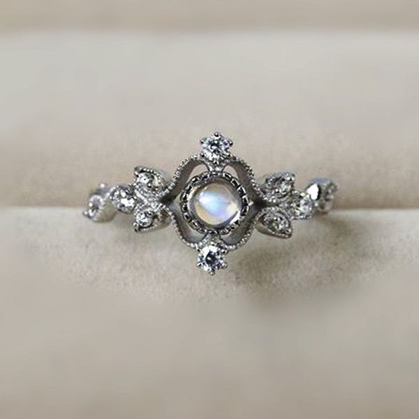 vintage rings inexpensive classic vintage art deco silver blue moonstone  cocktail TZPMZHD