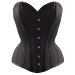 waist training corsets ... black cotton twill classic overbust waist trainer with hip gores VTZHQTO