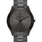 watches for men michael kors menu0027s slim runway black ion-plated stainless steel bracelet  watch IWDVPMB