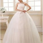 wedding ball gowns ball gown strapless floor length satin tulle wedding dress with sequin  flower side-draped EACMUVR