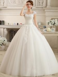 wedding ball gowns modest straps beaded ball gown wedding dress WUFEUIN