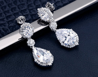 wedding earrings bridal earrings | etsy YKEVDGW
