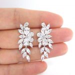 wedding earrings cubic zirconia earrings multi stone cluster by allyourjewelry MACLSKQ