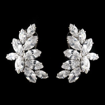 wedding earrings palais bridal earring : glamourous sparkly cz cluster KIHGTJS