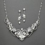 wedding jewelry freshwater pearl u0026 crystal wedding necklace and earrings set NTCMWNZ