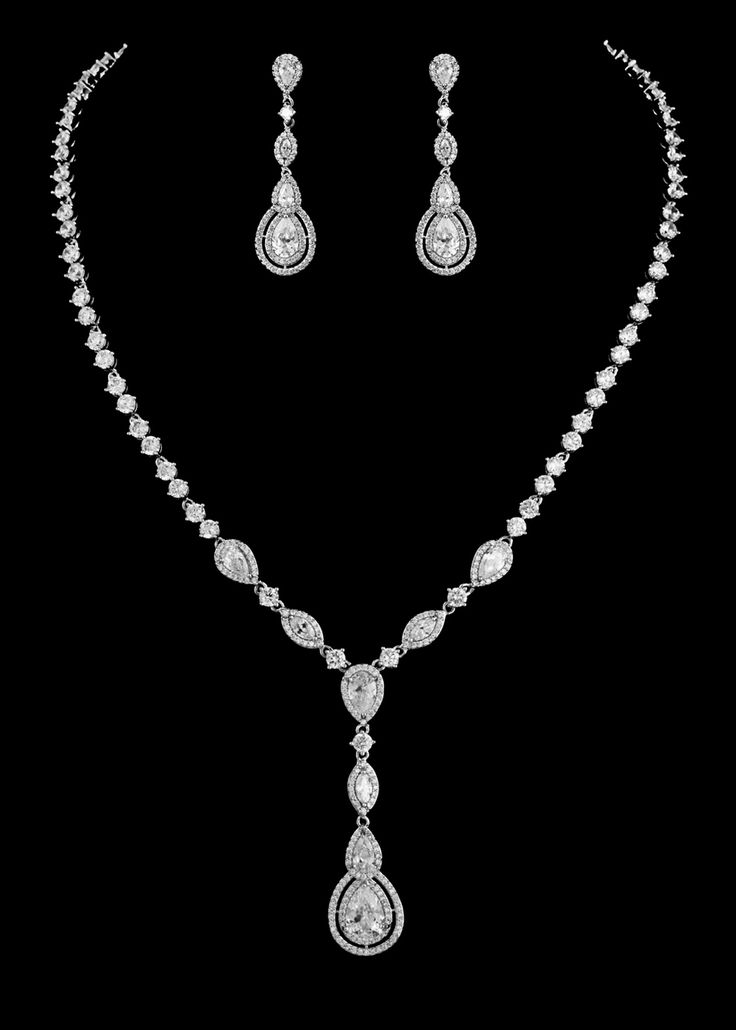 wedding jewelry vintage look cz crystal drop bridal jewelry set - affordable elegance bridal VZPENUK