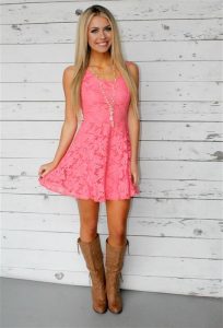 western dresses boutique, dresses, holding on to you lace dress - coral RPKPYQP