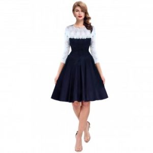 western dresses crepe blue plain skater dress - 30083 ZSGAKGA