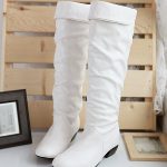 white boots for women armoire hot sexy black brown white women platform slouch knee high boots  ladies LMVPGZO