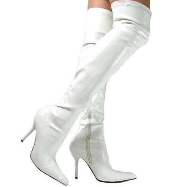 white boots for women image detail for -white womens thigh boots - dress pointy toe thigh-high  heels ASQKWNP