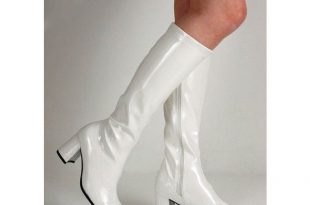 white boots for women white 1960s go go ladies retro boots for women knee high boots 60s 70s... SCYHRND