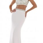 white formal dresses floor length sexy two piece jersey dress - morrell maxie - 15516 TKWTCBA