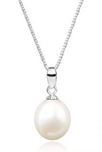 white freshwater cultured pearl pendant necklace for women 18 inch AOCVHSK