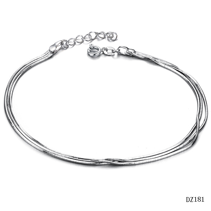 white gold anklet 2016 new korean jewelry wholesale 925 silver white gold color fine anklet YXTHSDN