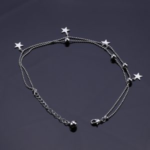 white gold anklet 6pcs/lot free shipping white gold bead anklet ankle bracelet charm chain AJSICPH