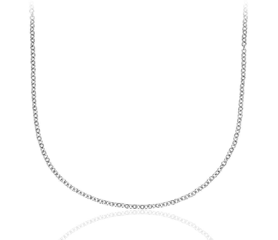 white gold chain cable chain in 14k white gold VFQFUBL
