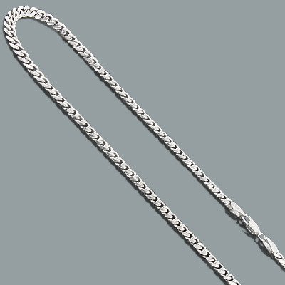 white gold chain solid 14k white gold miami cuban link chain 30-36in YHOWHZG