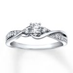 white gold diamond rings diamond engagement ring 1/3 ct tw round-cut 10k white gold JIFZFGM