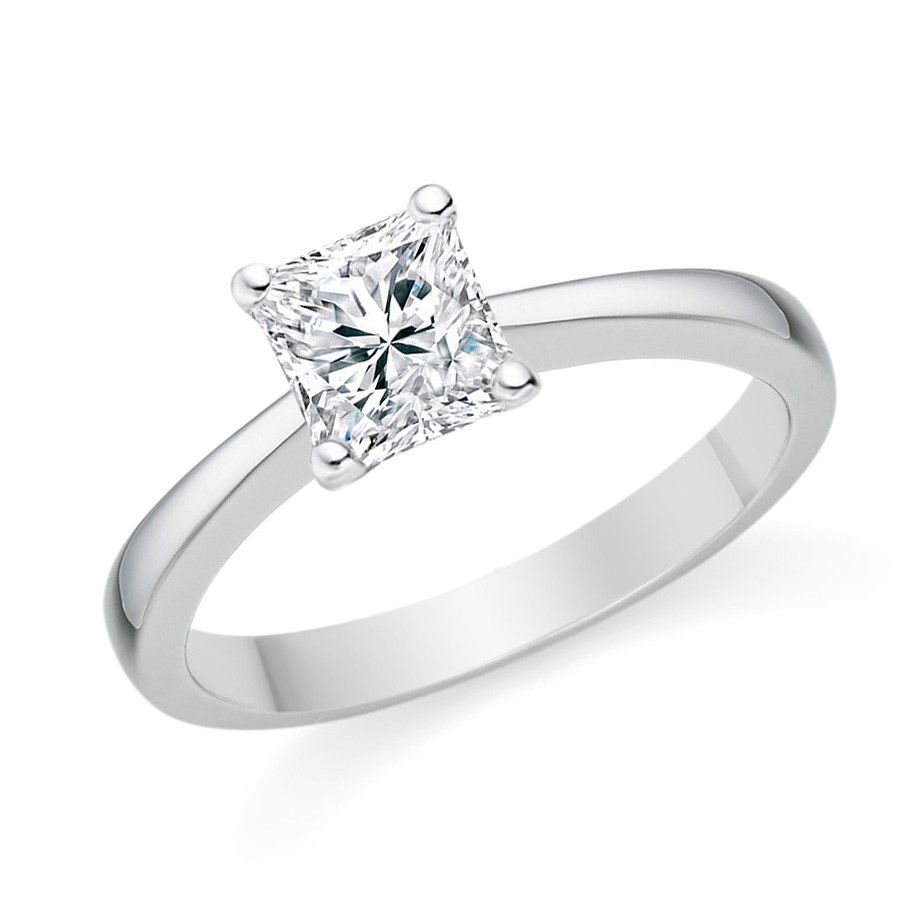 white gold engagement rings 18k white gold engagement ring with 0.32ct princess diamond e/vs1 - LZJZRLR