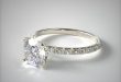white gold engagement rings thin french cut pave set diamond engagement ring | 14k white gold QOVCYFF