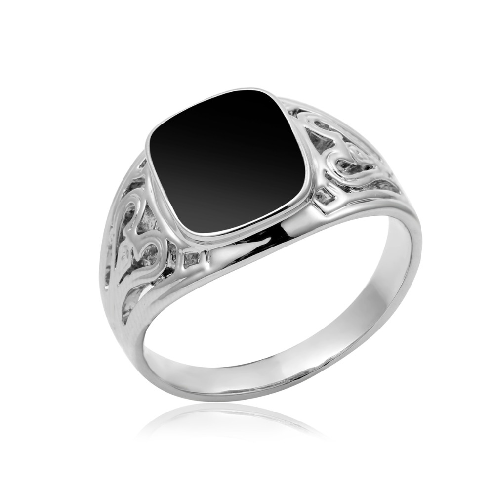 white gold jewellery aliexpress.com : buy white gold color square black signet cut out filligree ZDUQABC