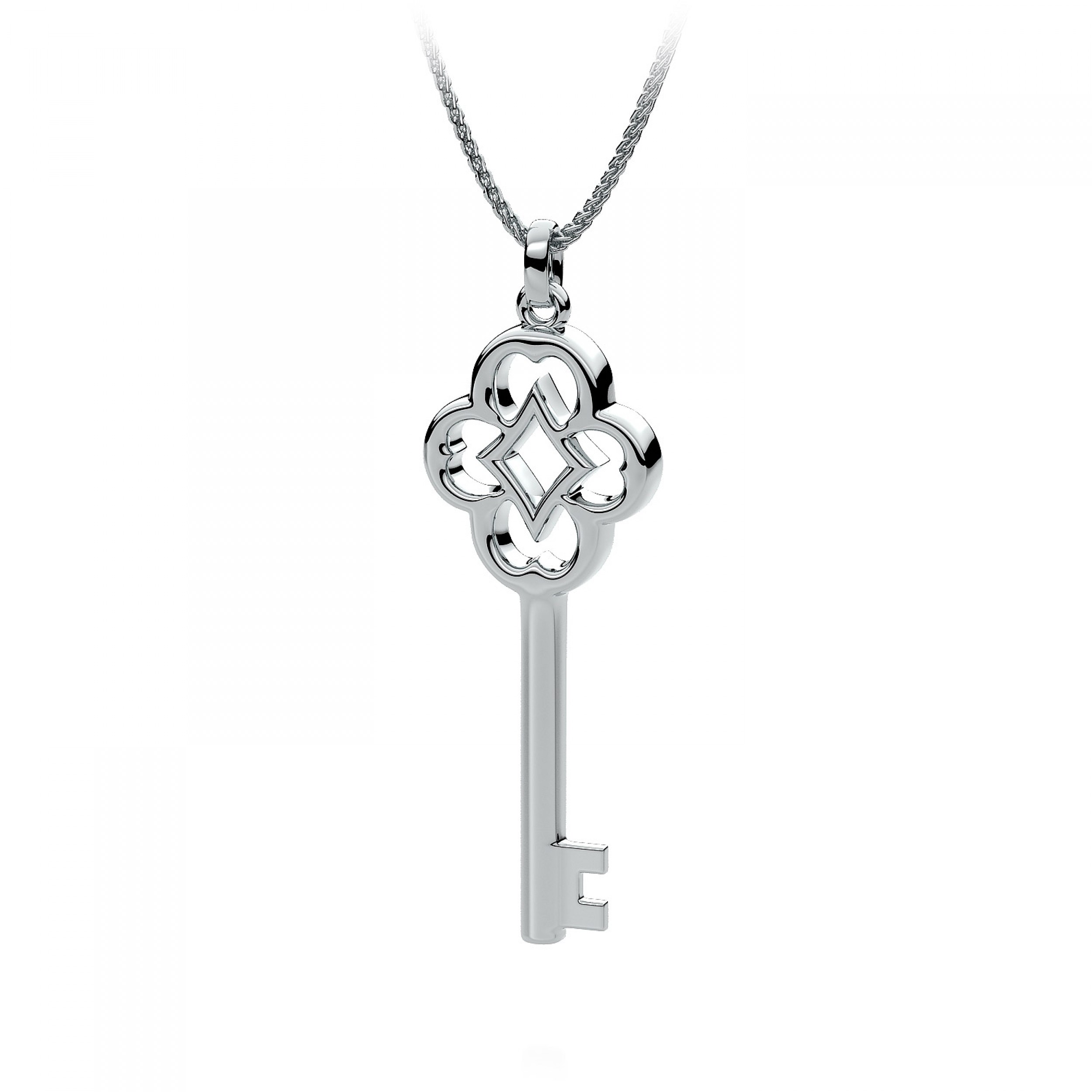 white gold pendant classic key pendant only in 18k white gold UFXGZPR