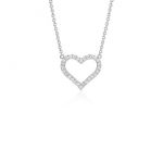 white gold pendant diamond heart pendant in 14k white gold (1/5 ct. tw.) ESIAJMG