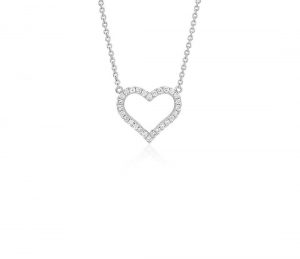 white gold pendant diamond heart pendant in 14k white gold (1/5 ct. tw.) ESIAJMG