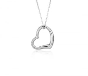 white gold pendant open heart pendant in 14k white gold JHXSLVV