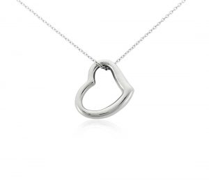 white gold pendant open heart pendant in 14k white gold XODEGEM