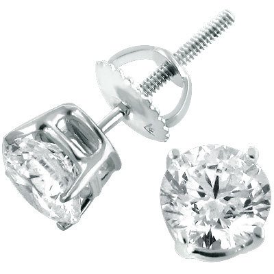 white gold stud earrings 14k white gold round diamond stud earrings 1.75ct CEHFSLG