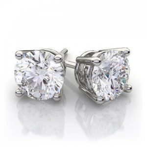 white gold stud earrings .70 ctw round diamond stud earrings in 14k white gold vs h BYGXKFE