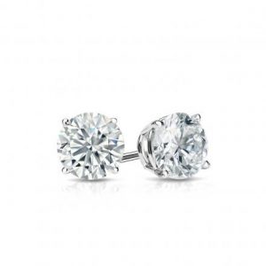 white gold stud earrings certified 14k white gold 4-prong basket round diamond stud earrings 0.50 CWSIPVU