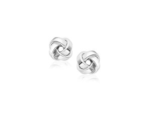 white gold stud earrings classic love knot stud earrings in 14k white gold AWSCWBQ