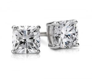 white gold stud earrings cushion diamond stud earrings in 14k white gold (1 ct. tw.) OEVFYGX