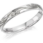 white gold wedding rings 9ct white gold diamond set leaf wedding ring - 3mm - r2434 QEBQYBU