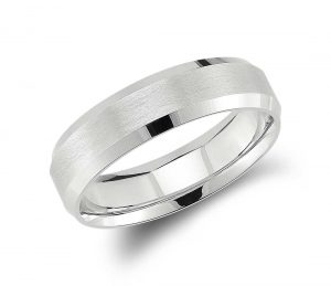 white gold wedding rings beveled edge matte wedding ring in 14k white gold (6mm) UHEACDQ