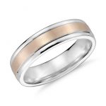 white gold wedding rings brushed inlay wedding ring in 14k white and rose gold (6mm) SVCSGYZ