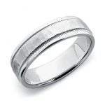 white gold wedding rings hammered milgrain comfort fit wedding ring in 14k white gold (6mm) ULLRLKB