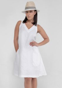 white linen dress ANBHHOZ