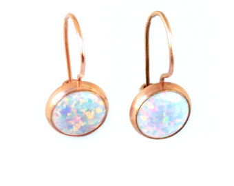 white opal earrings ,drop and dangle opal earrings, hook wires ,14k gold WMFWXAD