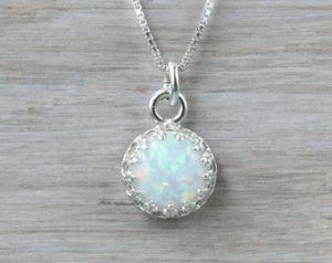 white opal necklace, sterling silver, bridal wedding necklace, gift for  bridesmaid ZEXJKLP