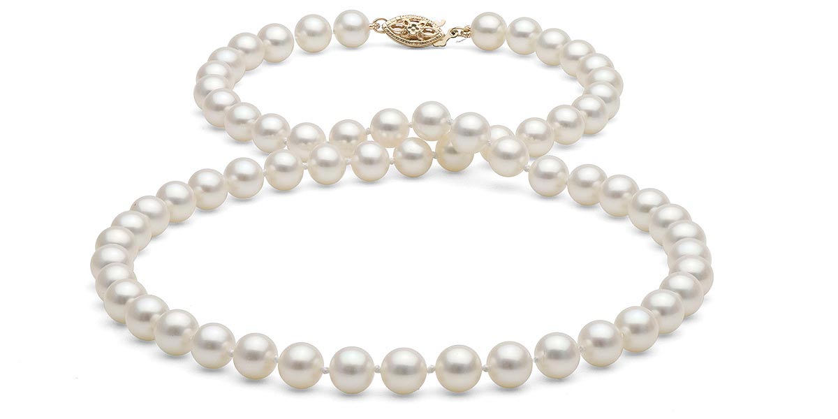 white pearl necklace white freshwater pearl necklace: 6.5-7.0mm SSWLNLC