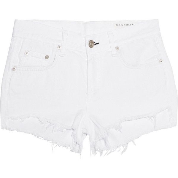 white shorts rag u0026 bone cut-off denim shorts (110 cad) ❤ liked on polyvore PSCTLDU