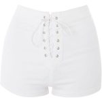white shorts topshop moto lace up joni shorts ($55) ❤ liked on polyvore featuring shorts, ATTOIPG