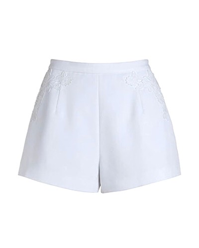 white shorts white high waist shorts with embriodery sh0160015-2 EUWLQYT