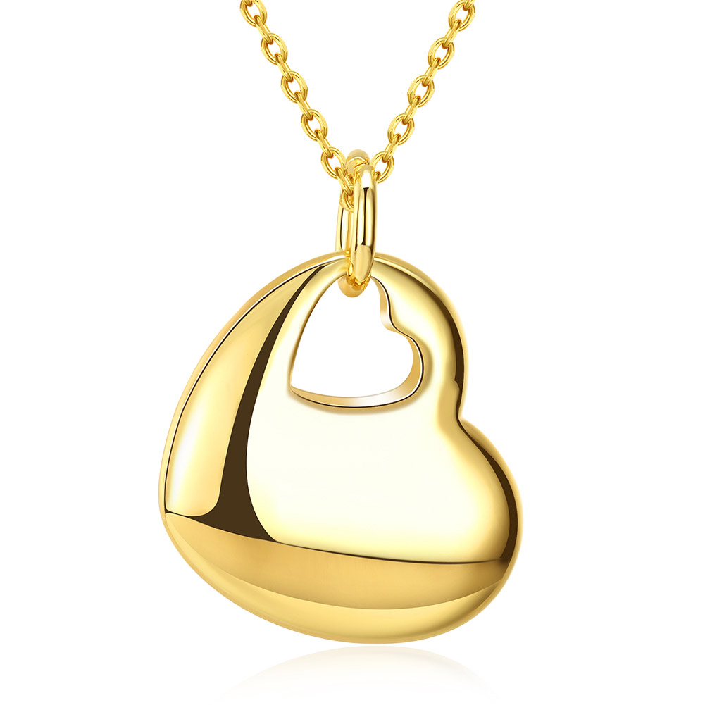 wholesale romantic 24k gold plated heart necklaces for women gpp445 YHXGFTJ